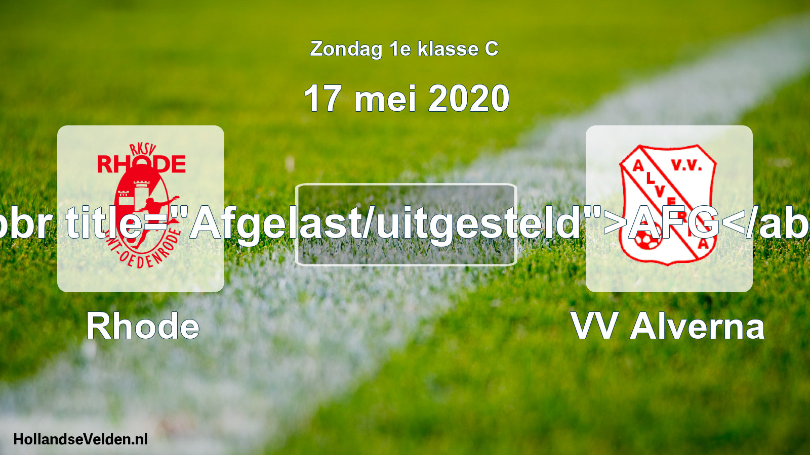 Scheduled Match: Rhode - VV Alverna (17 May 2020)