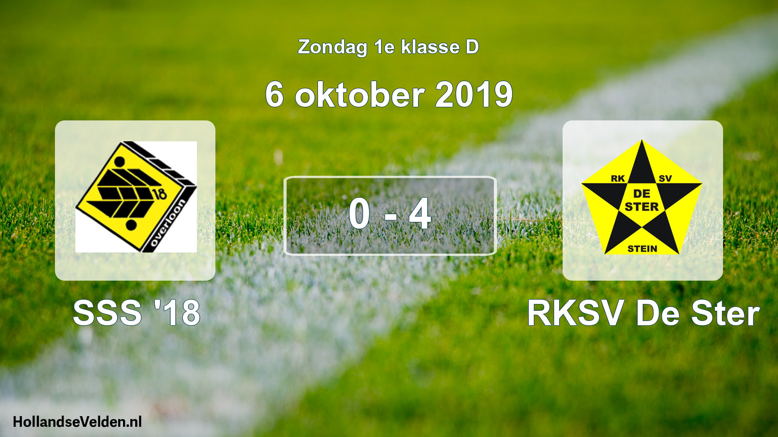 Total number of matches played: SSS '18 - RKSV De Ster 0 - 4 (6 October 2019)