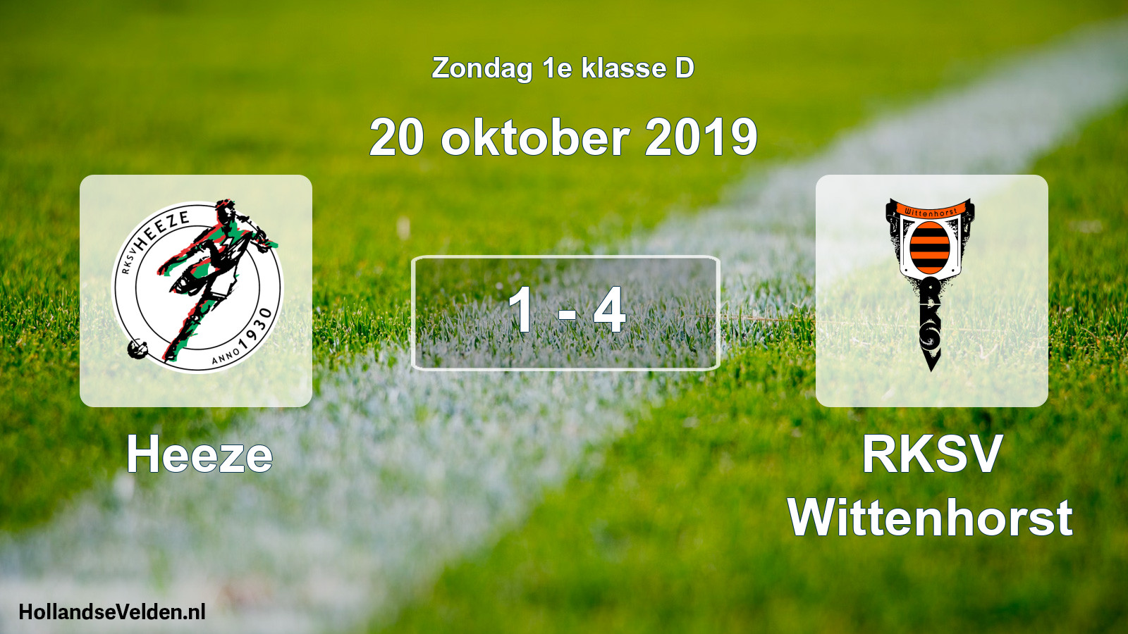 Total number of matches played: Heeze - RKSV Wittenhorst 1 - 4 (20 October 2019)