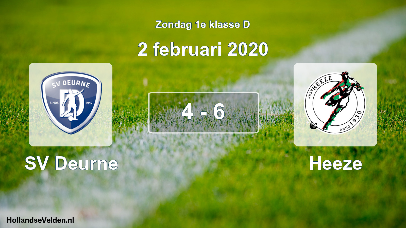 Total number of matches played: SV Deurne - Heeze 4 - 6 (2 February 2020)