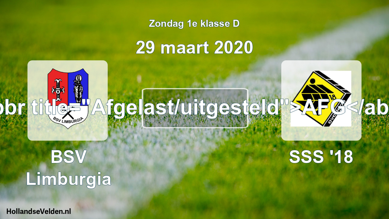 Scheduled Match: BSV Limburgia - SSS '18 (29 March 2020)