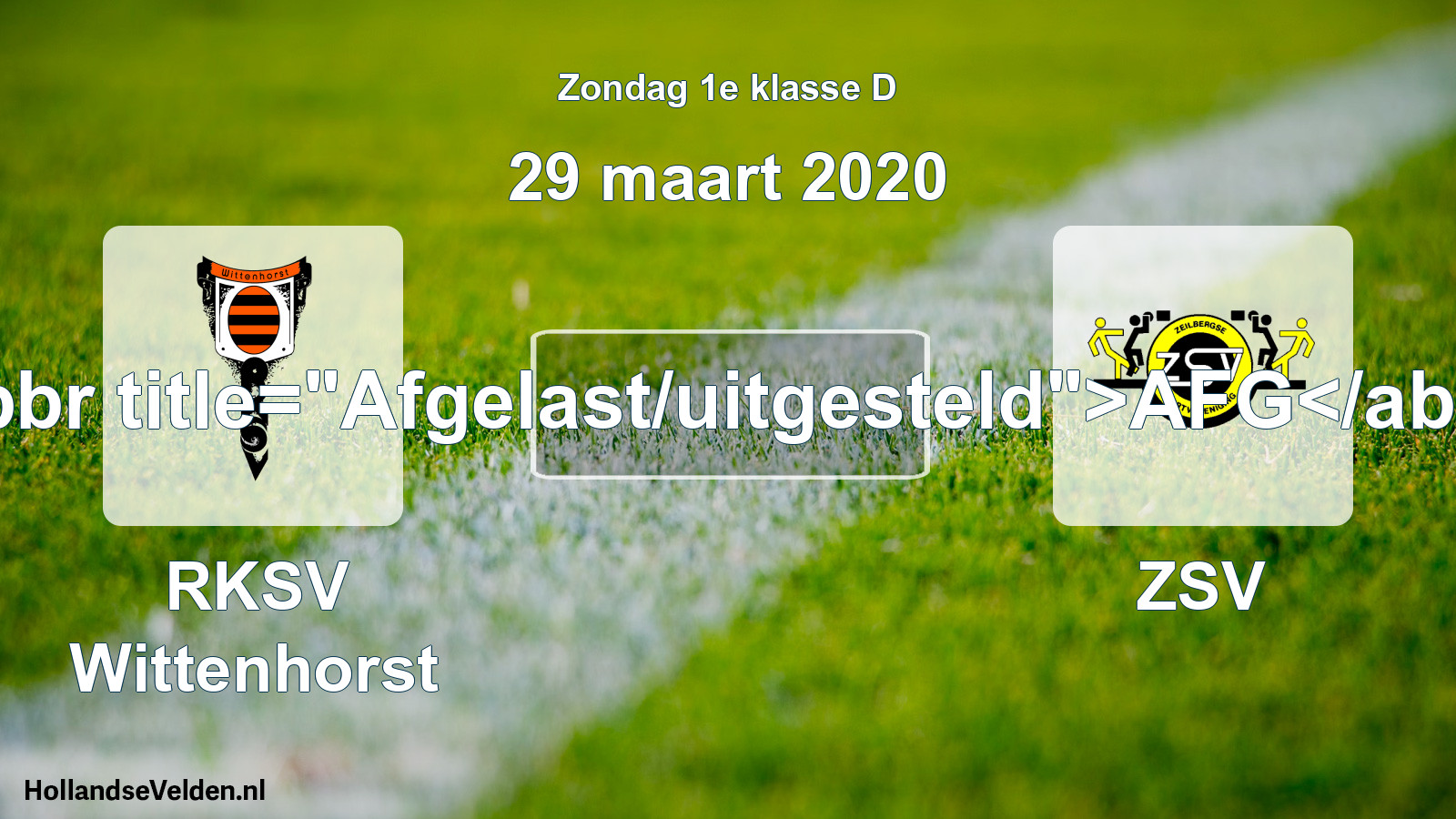 Scheduled Match: RKSV Wittenhorst - ZSV (29 March 2020)