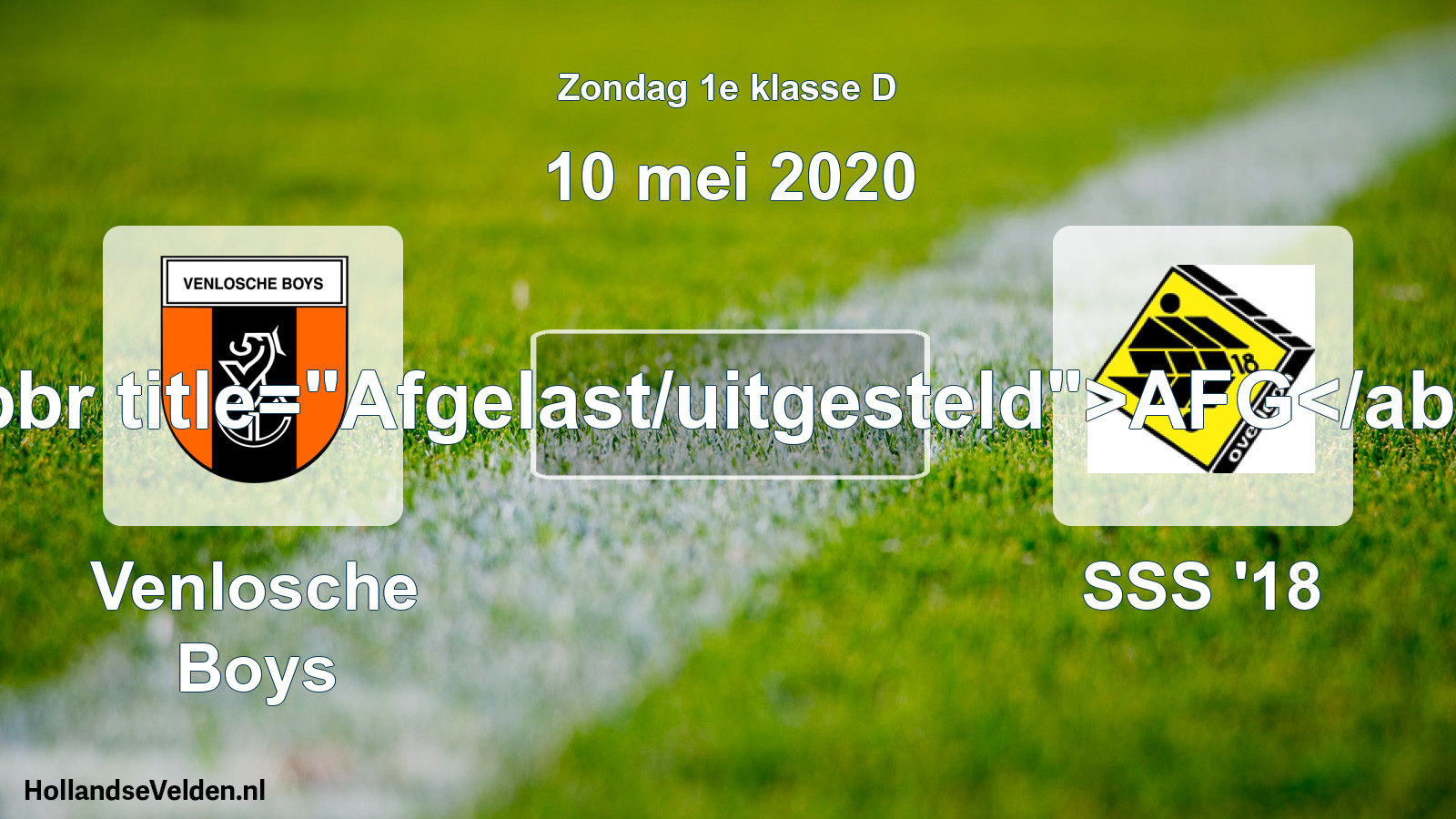 Scheduled Match: Venlosche Boys - SSS '18 (10 May 2020)