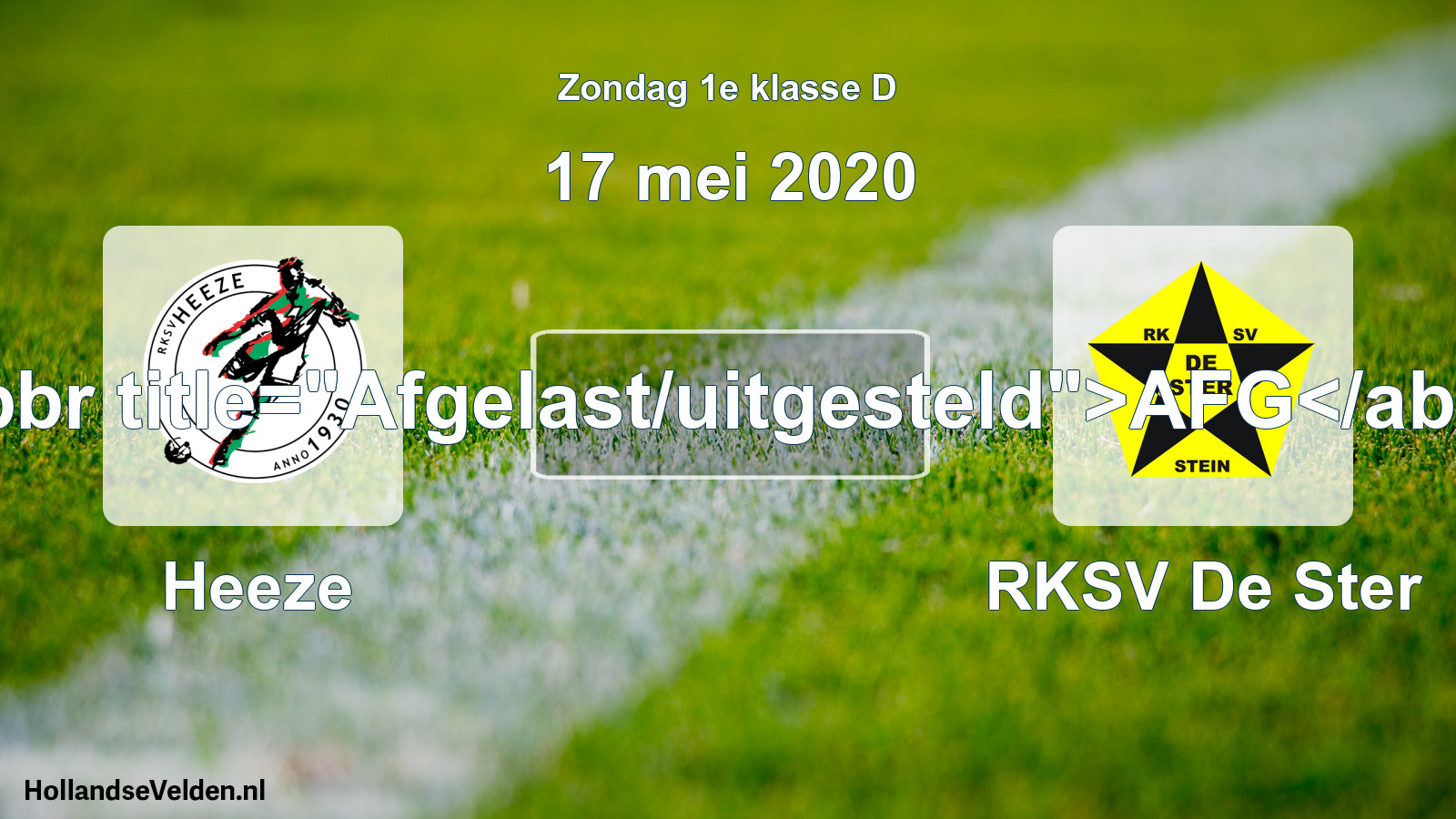 Scheduled Match: Heeze - RKSV De Ster (17 May 2020)