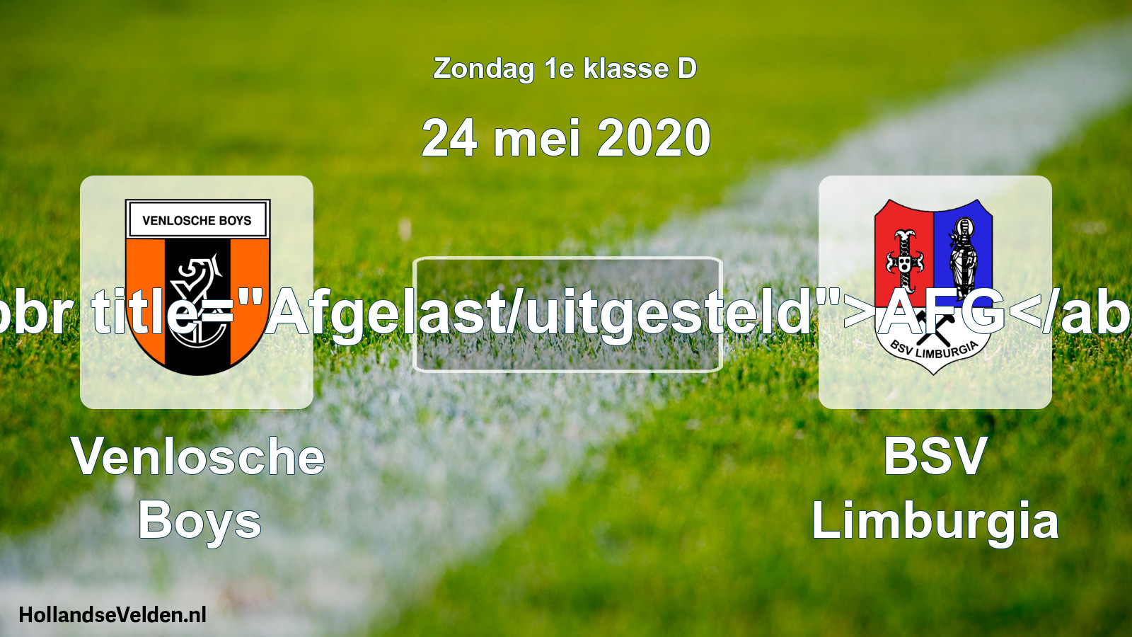 Scheduled Match: Venlosche Boys - BSV Limburgia (24 May 2020)