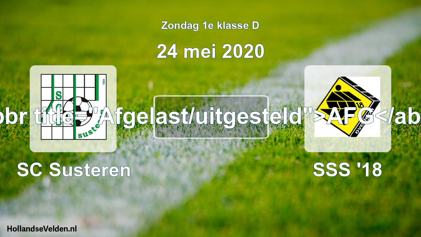Scheduled Match: SC Susteren - SSS '18 (24 May 2020)