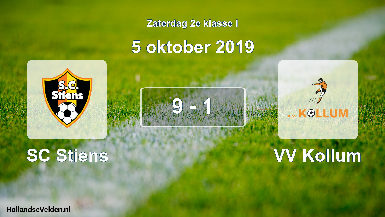 Total number of matches played: SC Stiens - VV Kollum 9 - 1 (5 October 2019)