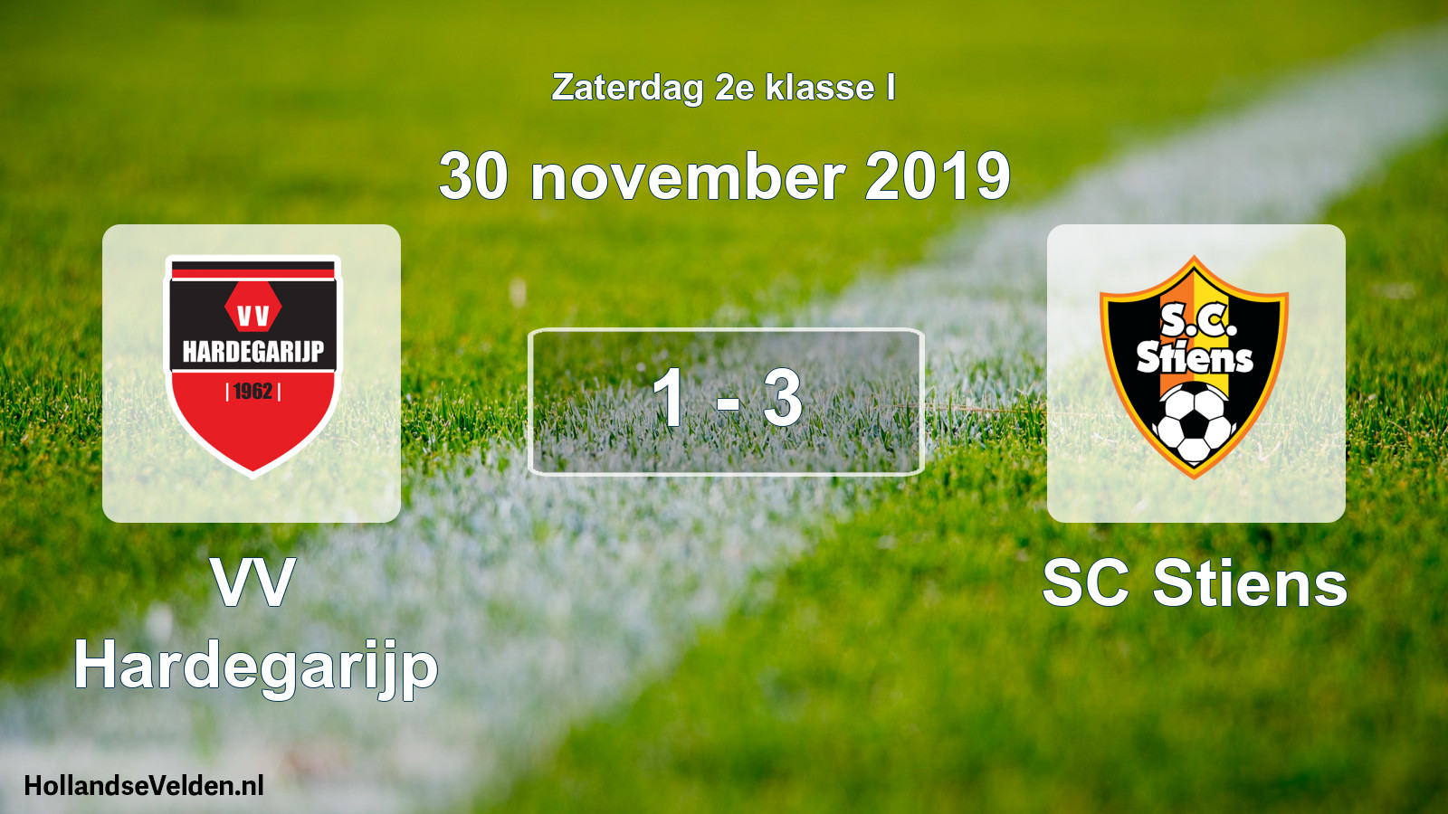 Total number of matches played: VV Hardegarijp - SC Stiens 1 - 3 (30 November 2019)