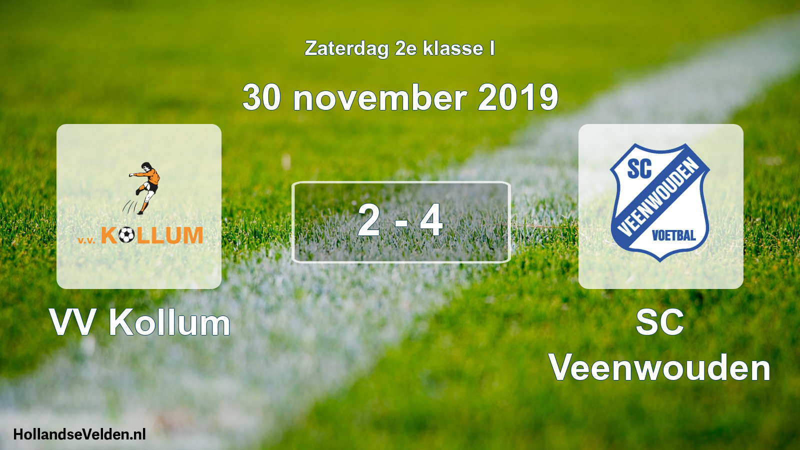 Total number of matches played: VV Kollum - SC Veenwouden 2 - 4 (30 November 2019)
