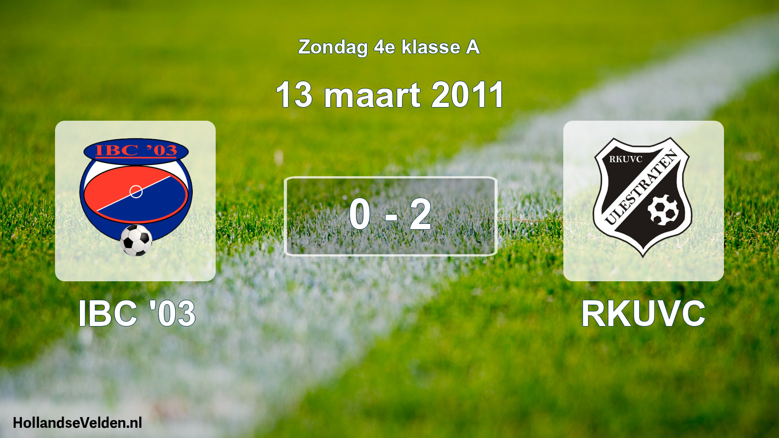 Total number of matches played: IBC '03 - RKUVC 0 - 2 (13 March 2011)