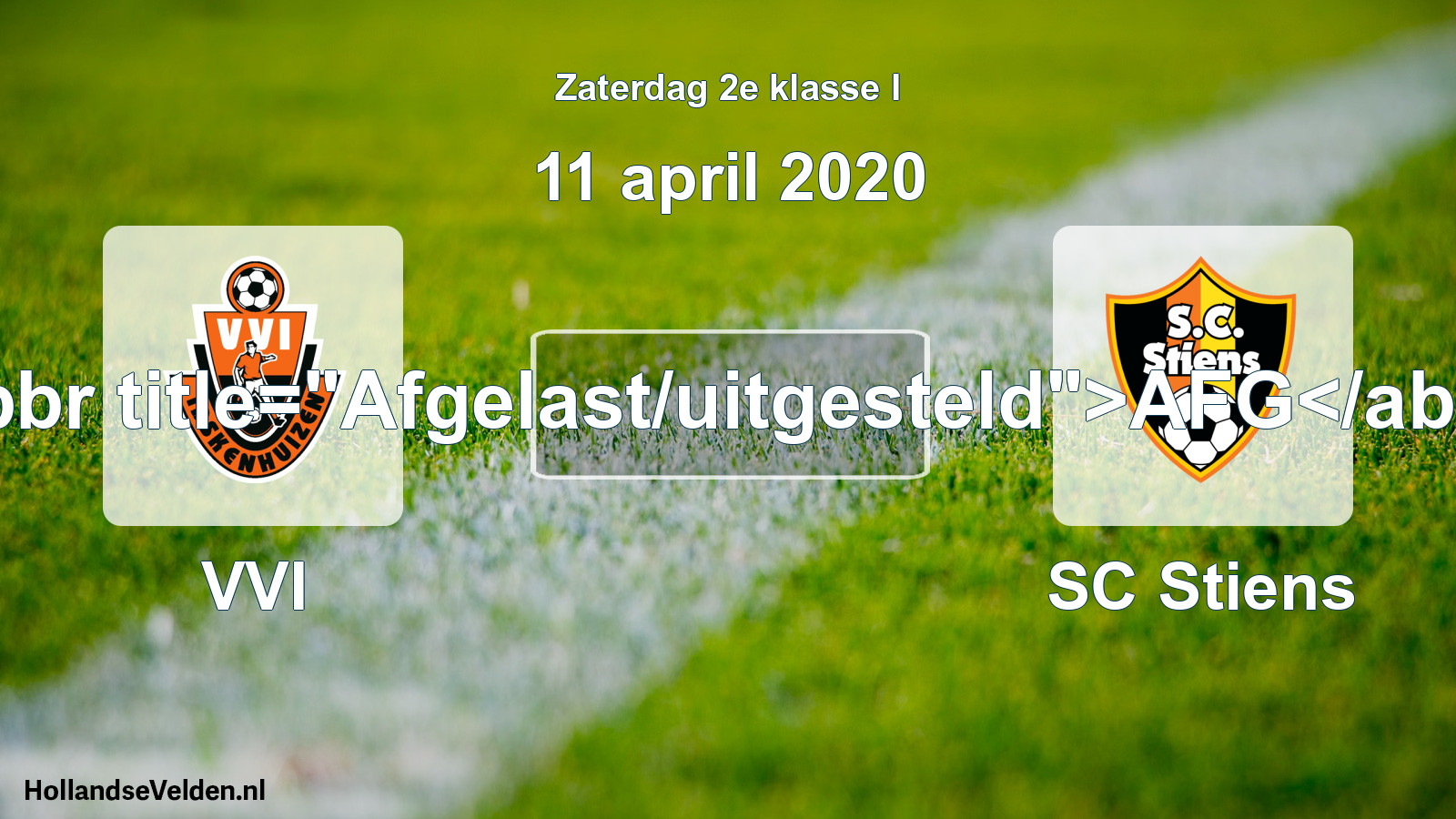Scheduled Match: VVI - SC Stiens (11 April 2020)