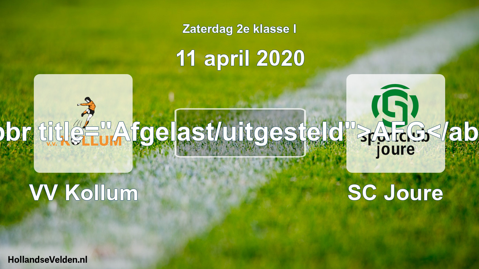 Scheduled Match: VV Kollum - SC Joure (11 April 2020)