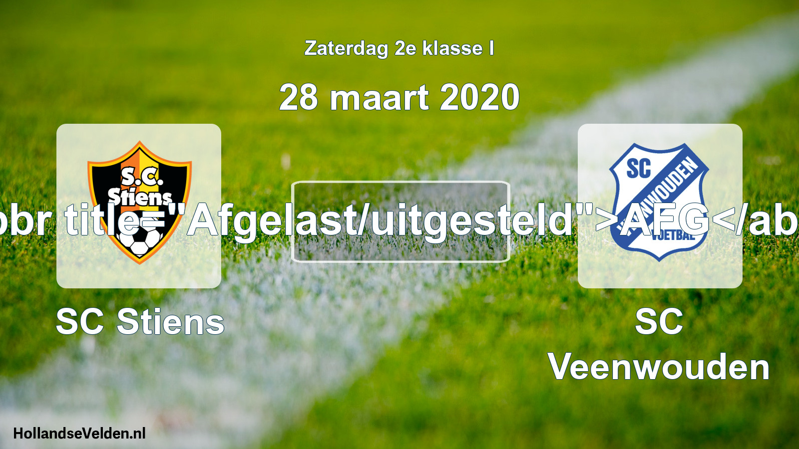 Scheduled Match: SC Stiens - SC Veenwouden (28 March 2020)