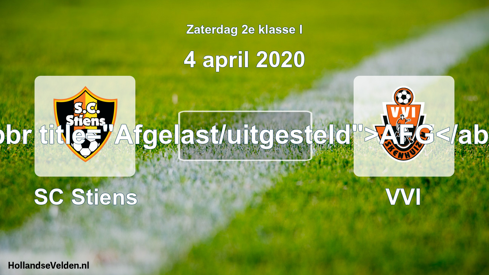 Scheduled Match: SC Stiens - VVI (4 April 2020)