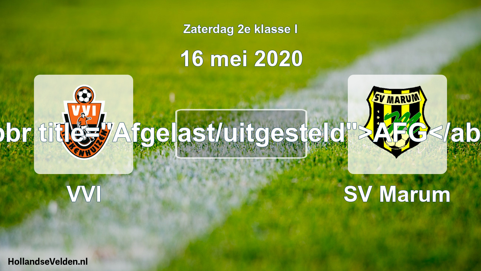 Scheduled Match: VVI - SV Marum (16 May 2020)