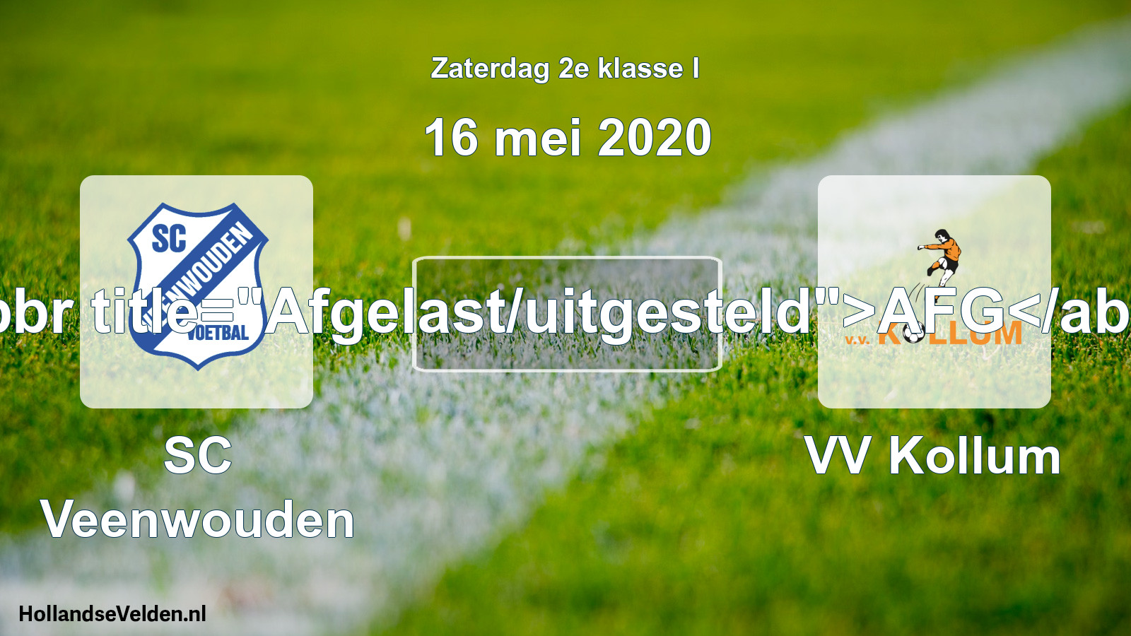 Scheduled Match: SC Veenwouden - VV Kollum (16 May 2020)
