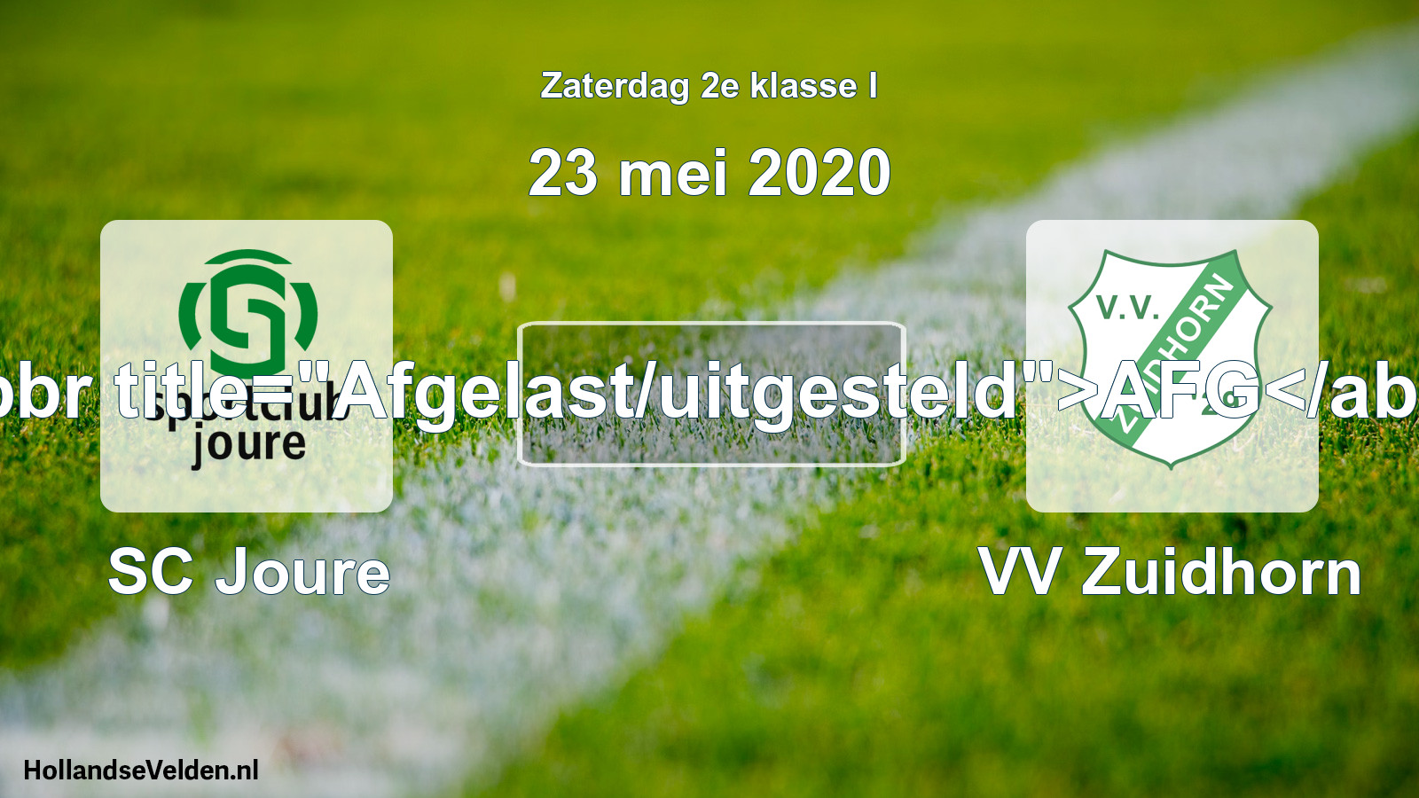 Scheduled Match: SC Joure - VV Zuidhorn (23 May 2020)