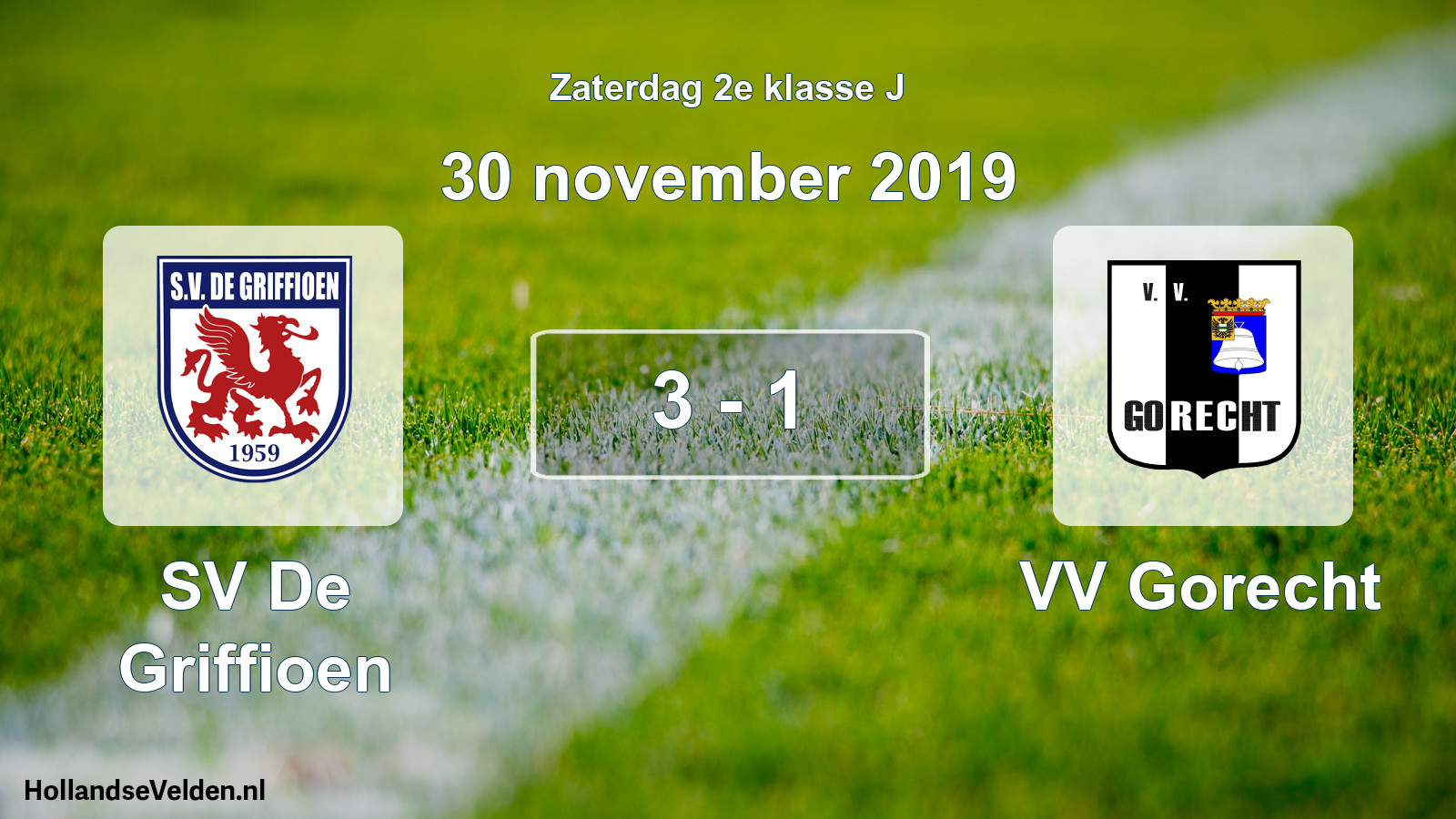 Total number of matches played: SV De Griffioen - VV Gorecht 3 - 1 (30 November 2019)