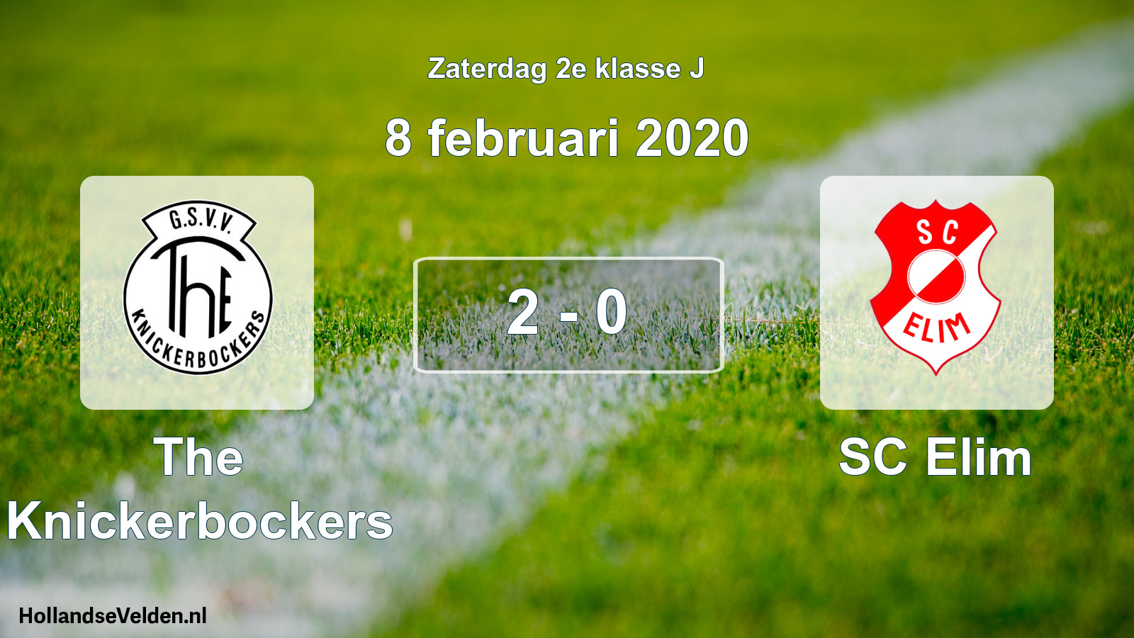 Total number of matches played: The Knickerbockers - SC Elim 2 - 0 (8 February 2020)