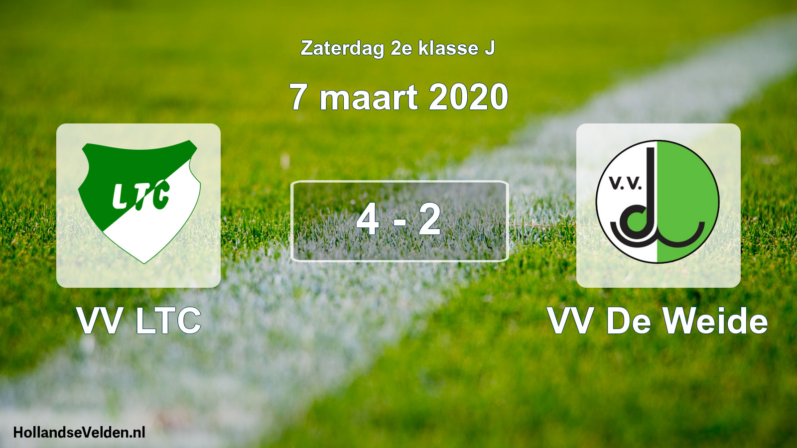 Total number of matches played: VV LTC - VV De Weide 4 - 2 (7 March 2020)