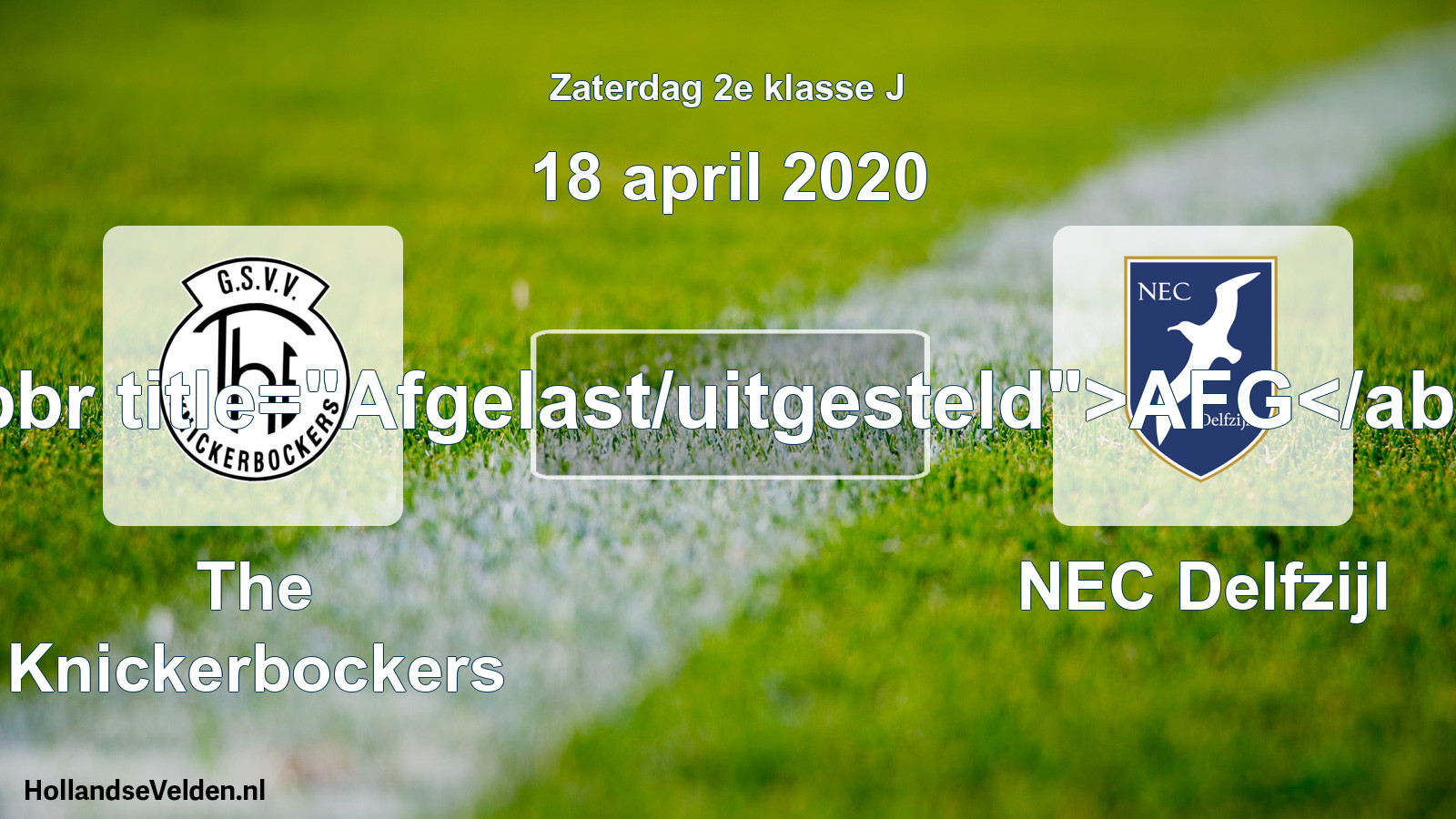 Scheduled Match: The Knickerbockers - NEC Delfzijl (18 April 2020)