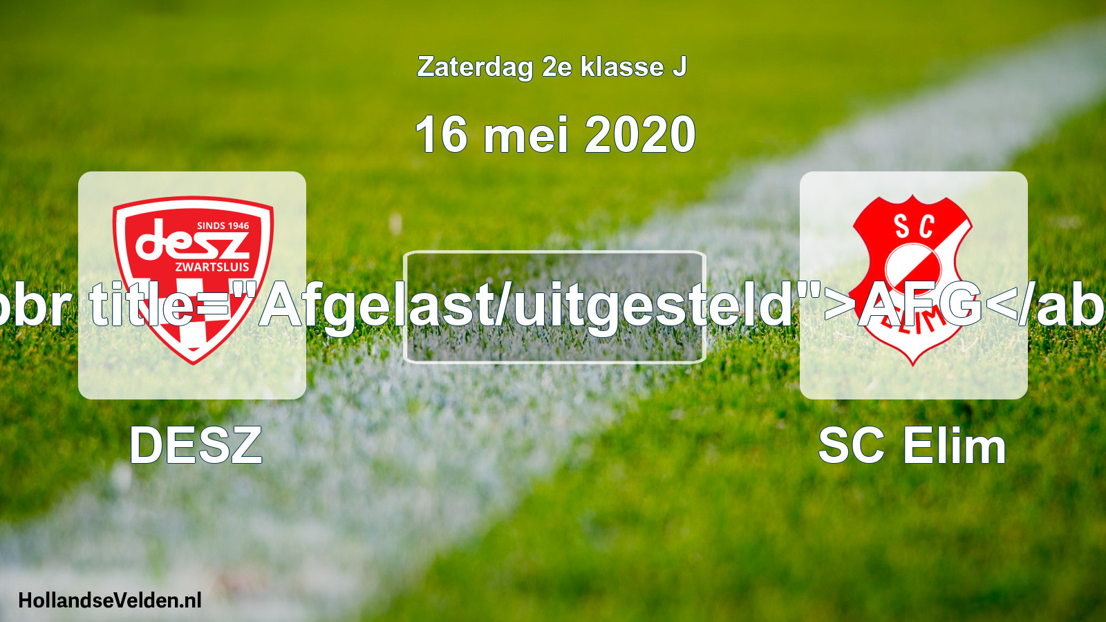 Scheduled Match: DESZ - SC Elim (16 May 2020)