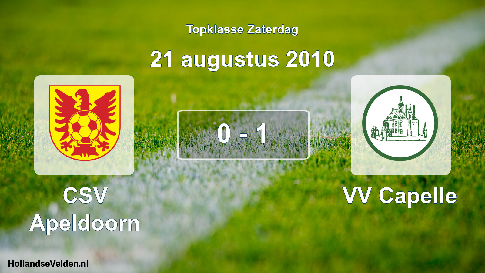 Total number of matches played: CSV Apeldoorn - VV Capelle 0 - 1 (21 August 2010)