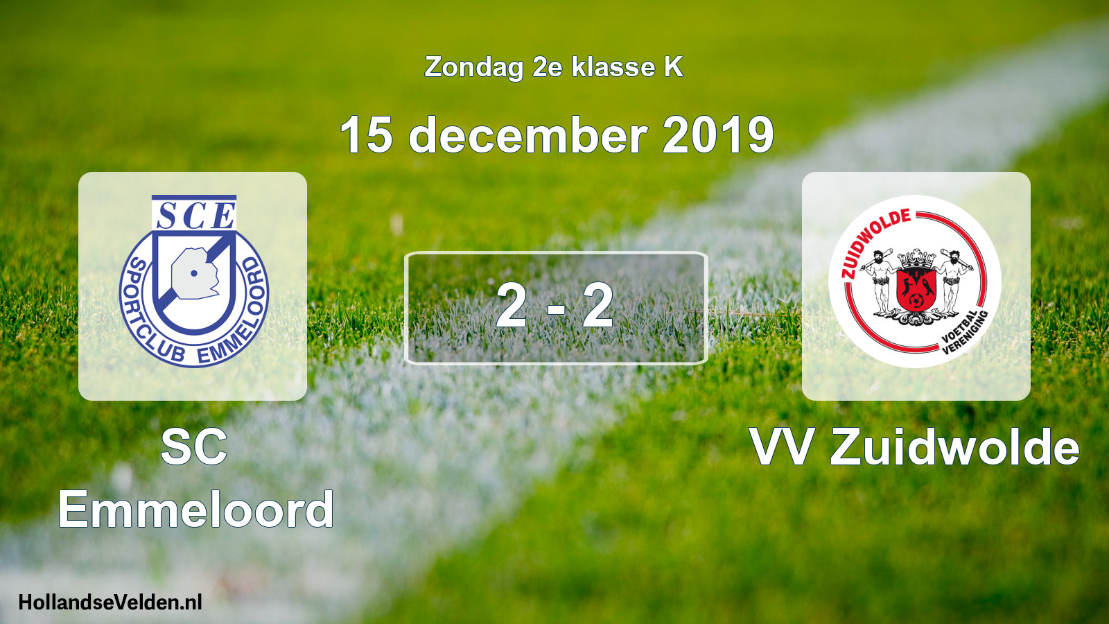 Total number of matches played: SC Emmeloord - VV Zuidwolde 2 - 2 (15 December 2019)