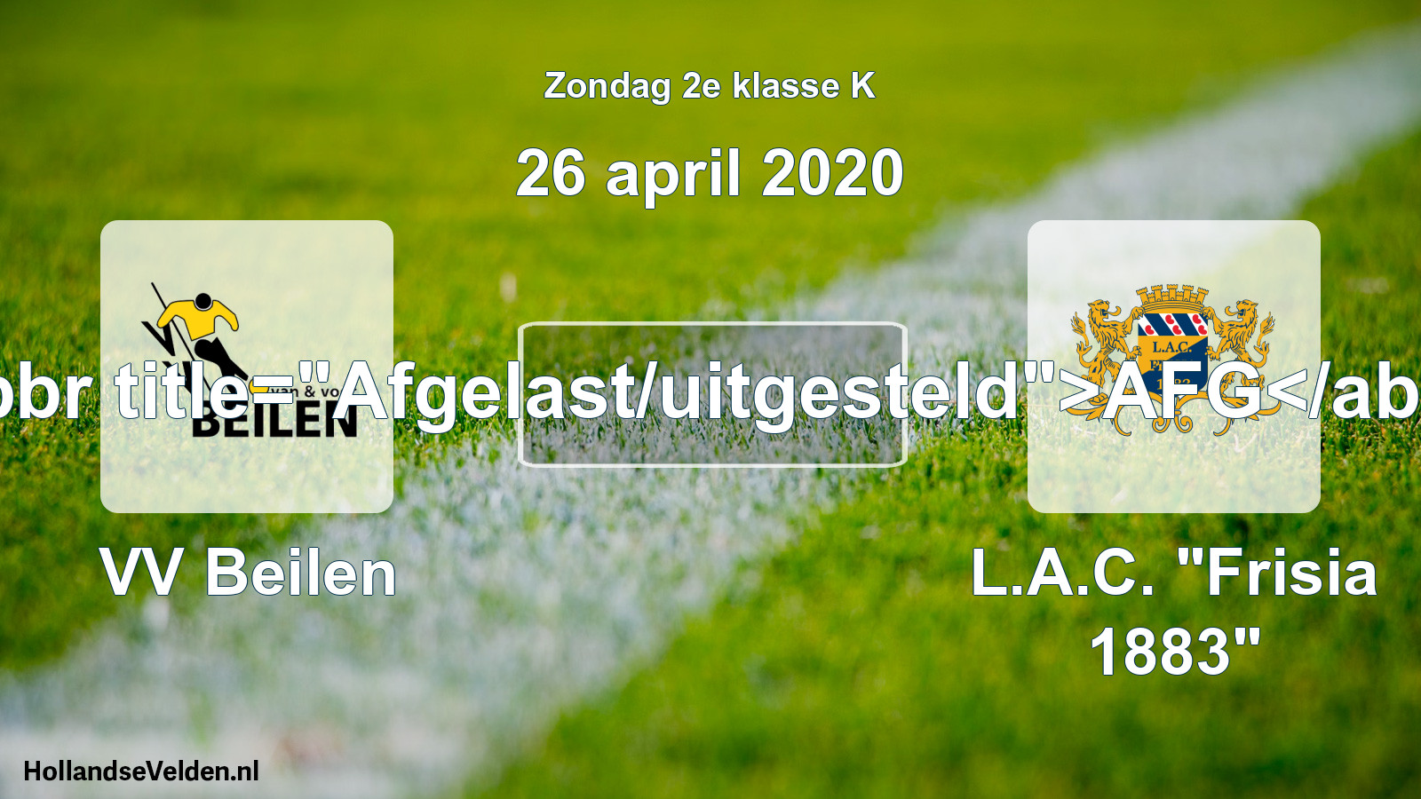 Scheduled Match: VV Beilen - L.A.C. 