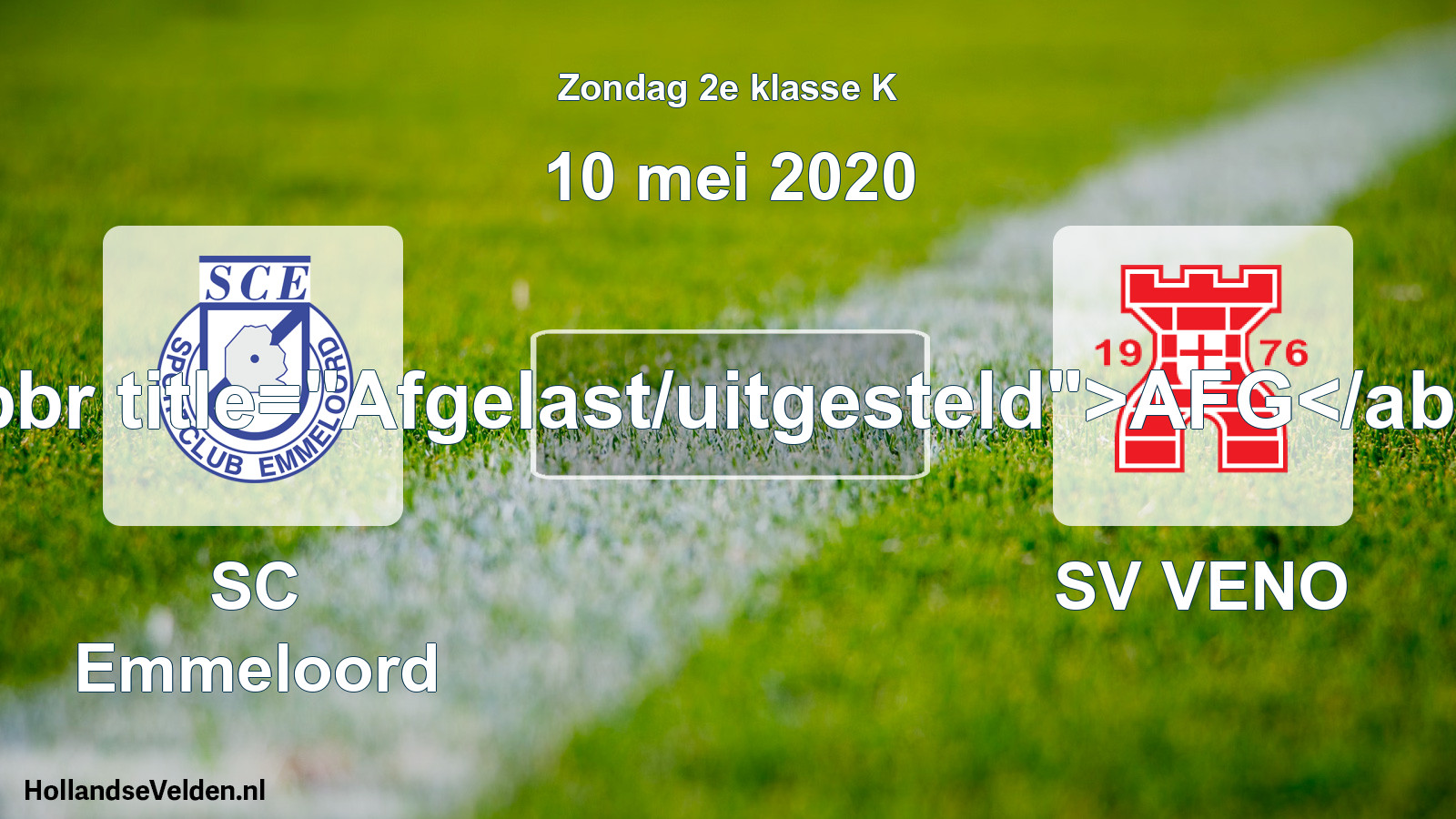 Scheduled Match: SC Emmeloord - SV VENO (10 May 2020)