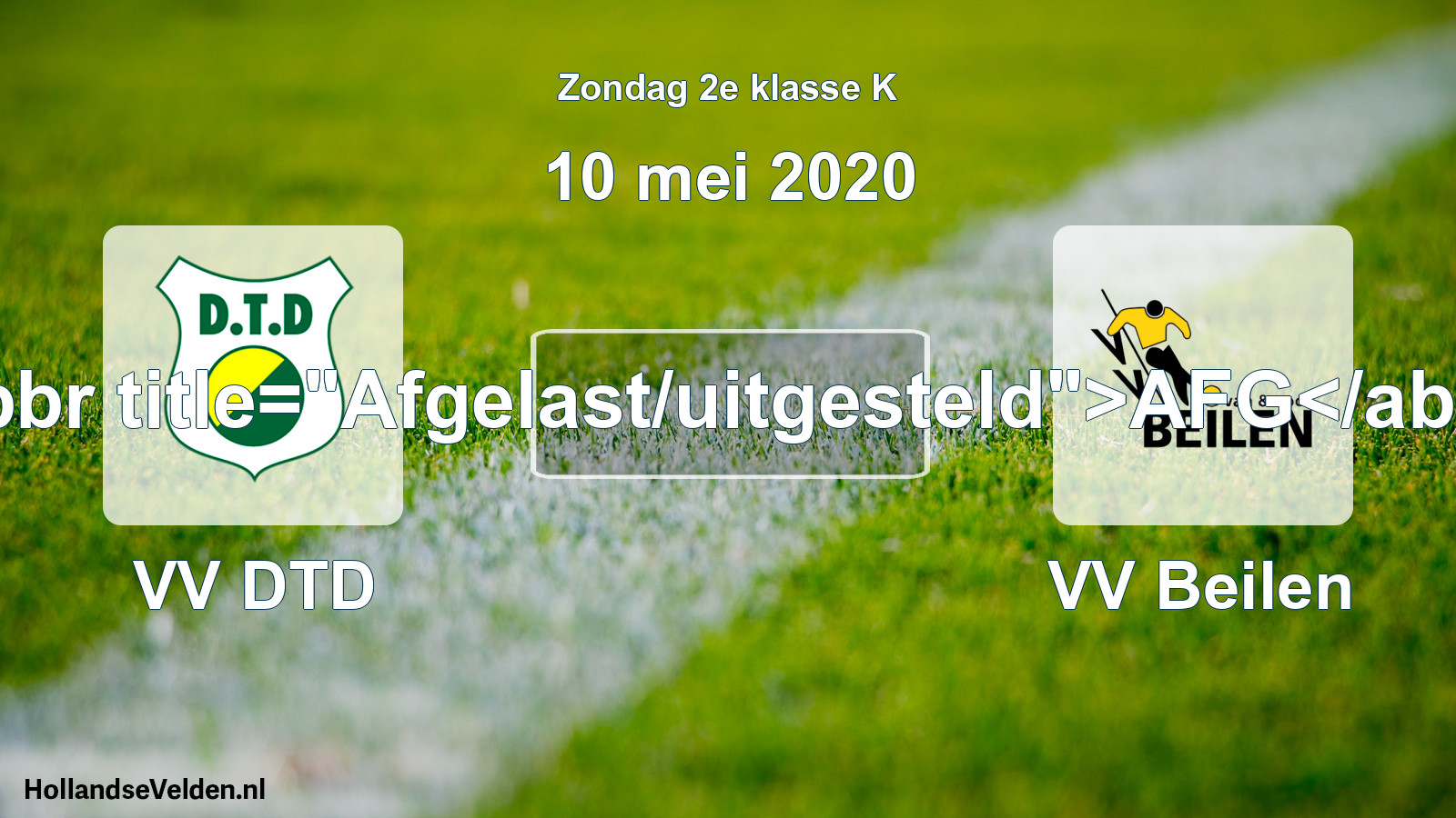 Scheduled Match: VV DTD - VV Beilen (10 May 2020)
