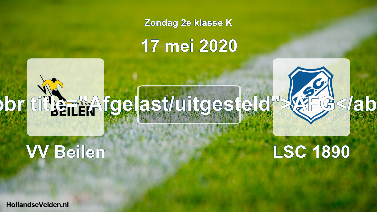 Scheduled Match: VV Beilen - LSC 1890 (17 May 2020)