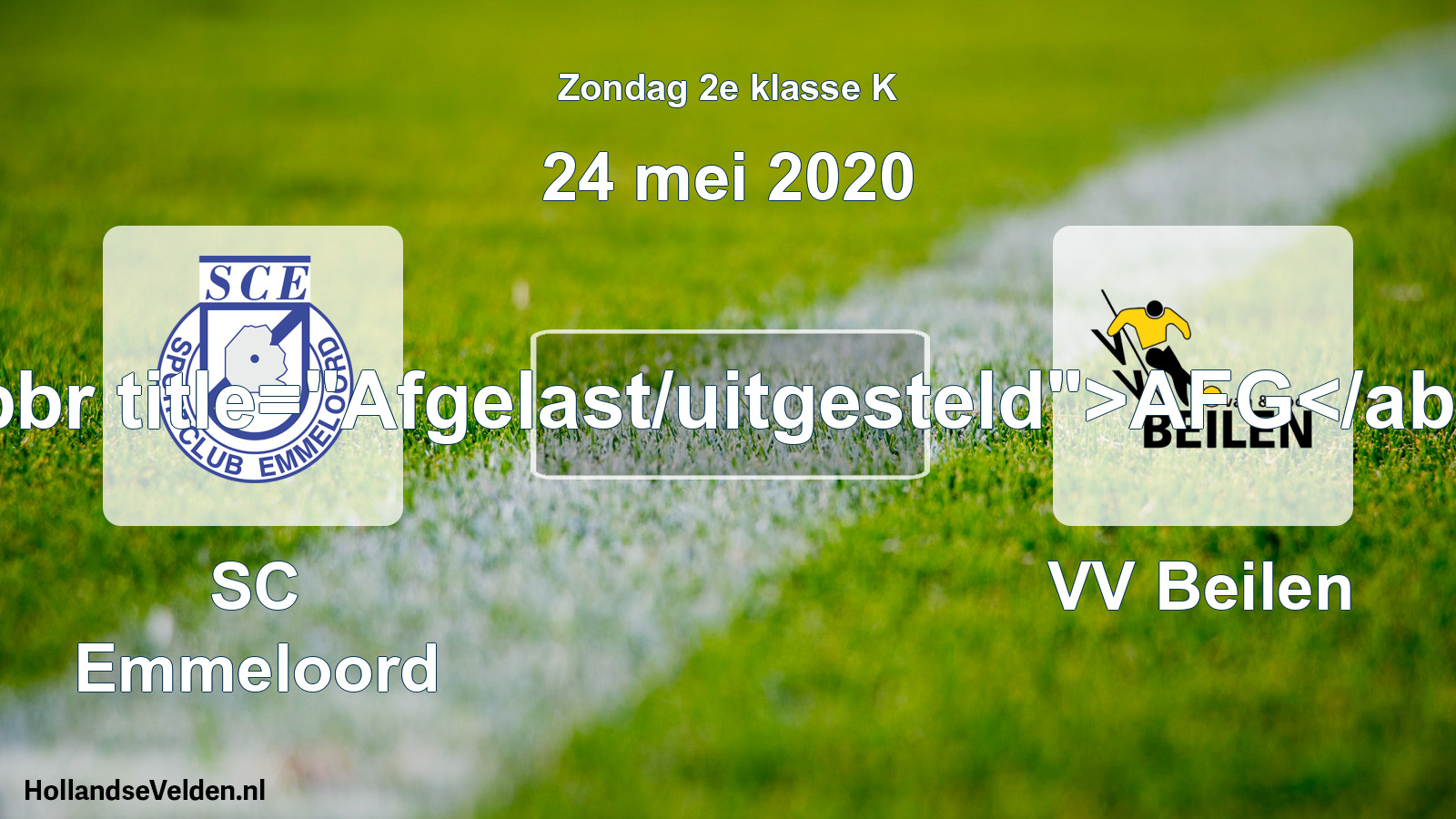 Scheduled Match: SC Emmeloord - VV Beilen (24 May 2020)