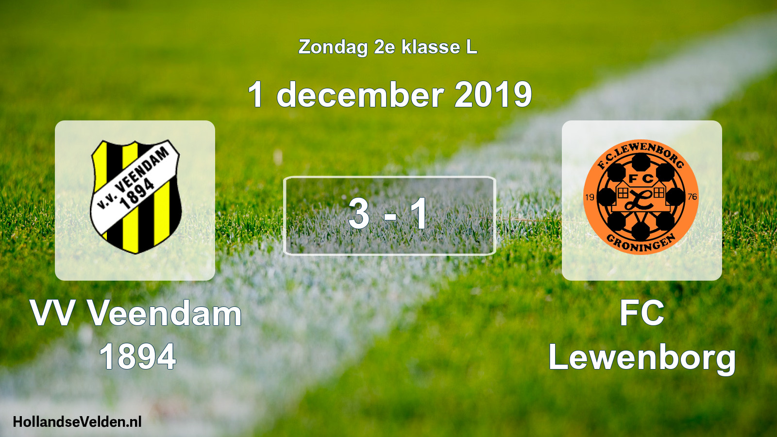 Total number of matches played: VV Veendam 1894 - FC Lewenborg 3 - 1 (1 December 2019)