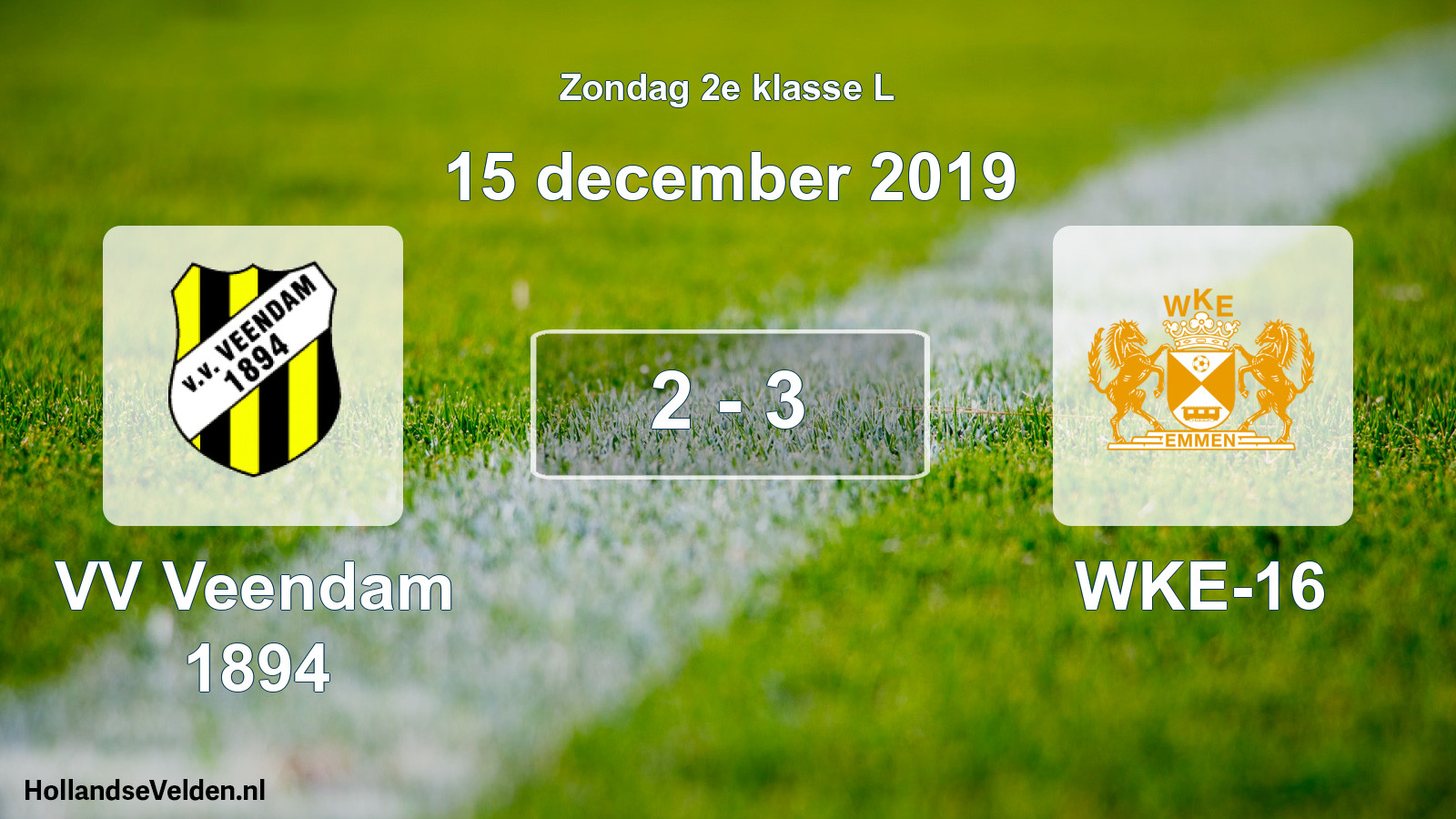 Total number of matches played: VV Veendam 1894 - WKE-16 2 - 3 (15 December 2019)