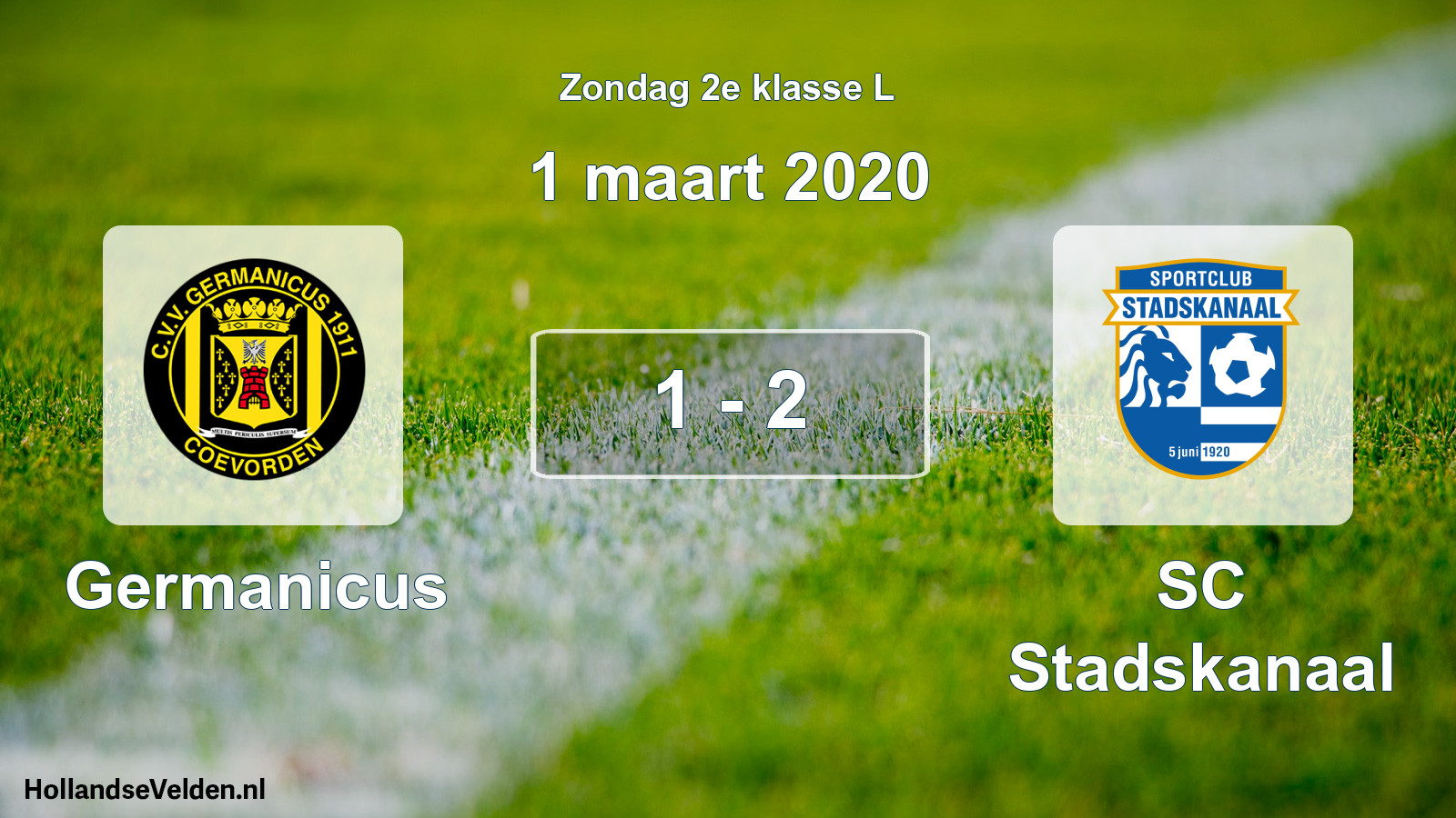Total number of matches played: Germanicus - SC Stadskanaal 1 - 2 (1 March 2020)