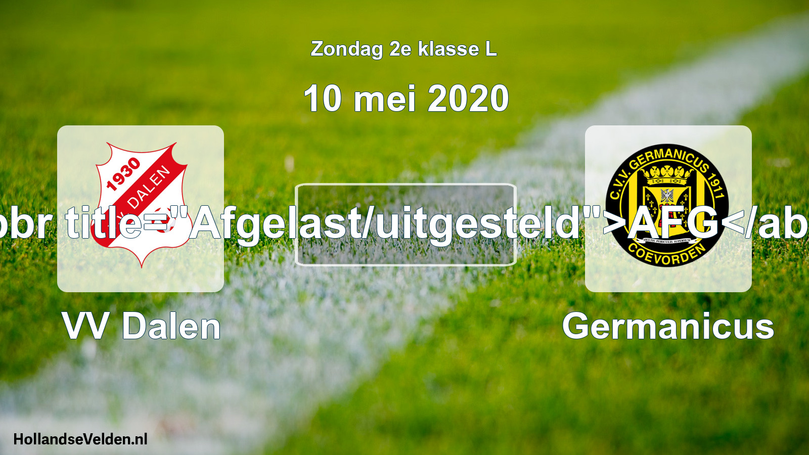 Scheduled Match: VV Dalen - Germanicus (10 May 2020)