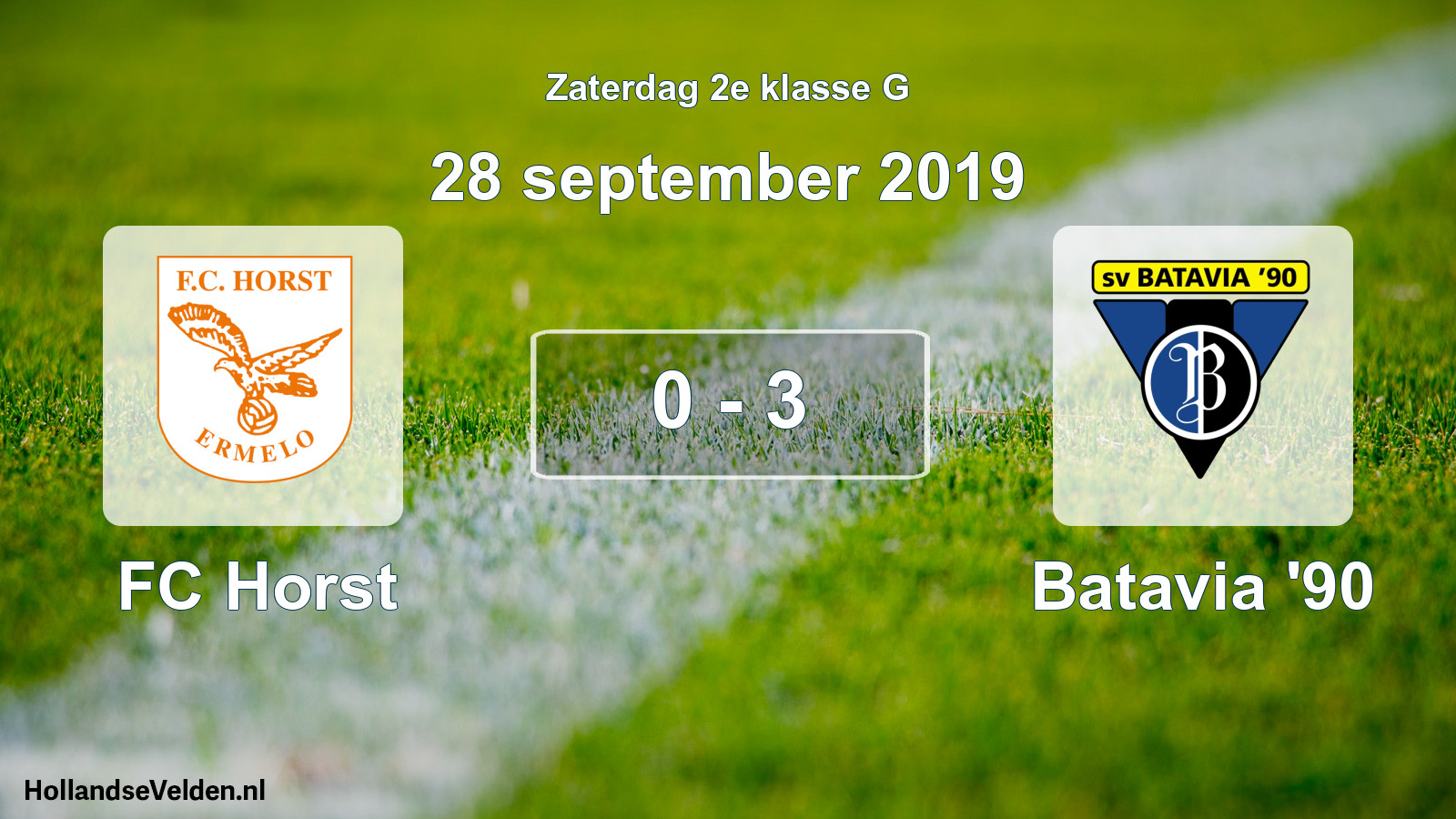 Total number of matches played: FC Horst - Batavia '90 0 - 3 (28 September 2019)