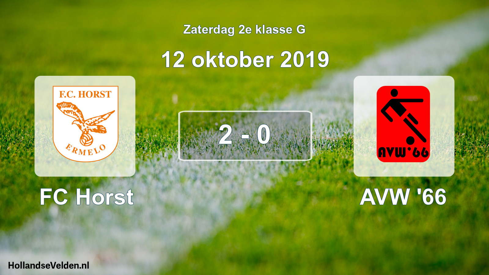 Total number of matches played: FC Horst - AVW '66 2 - 0 (12 October 2019)