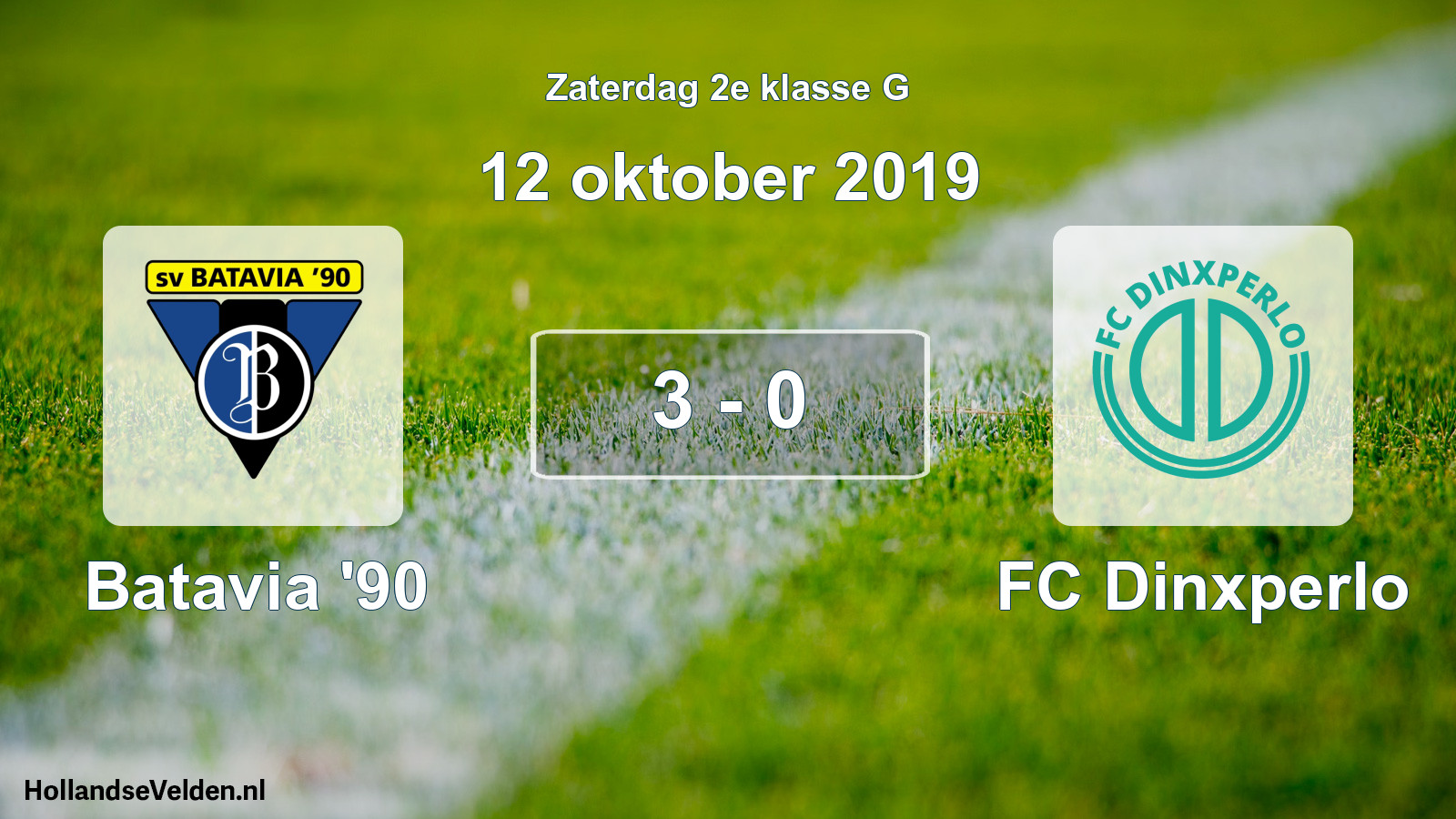 Total number of matches played: Batavia '90 - FC Dinxperlo 3 - 0 (12 October 2019)