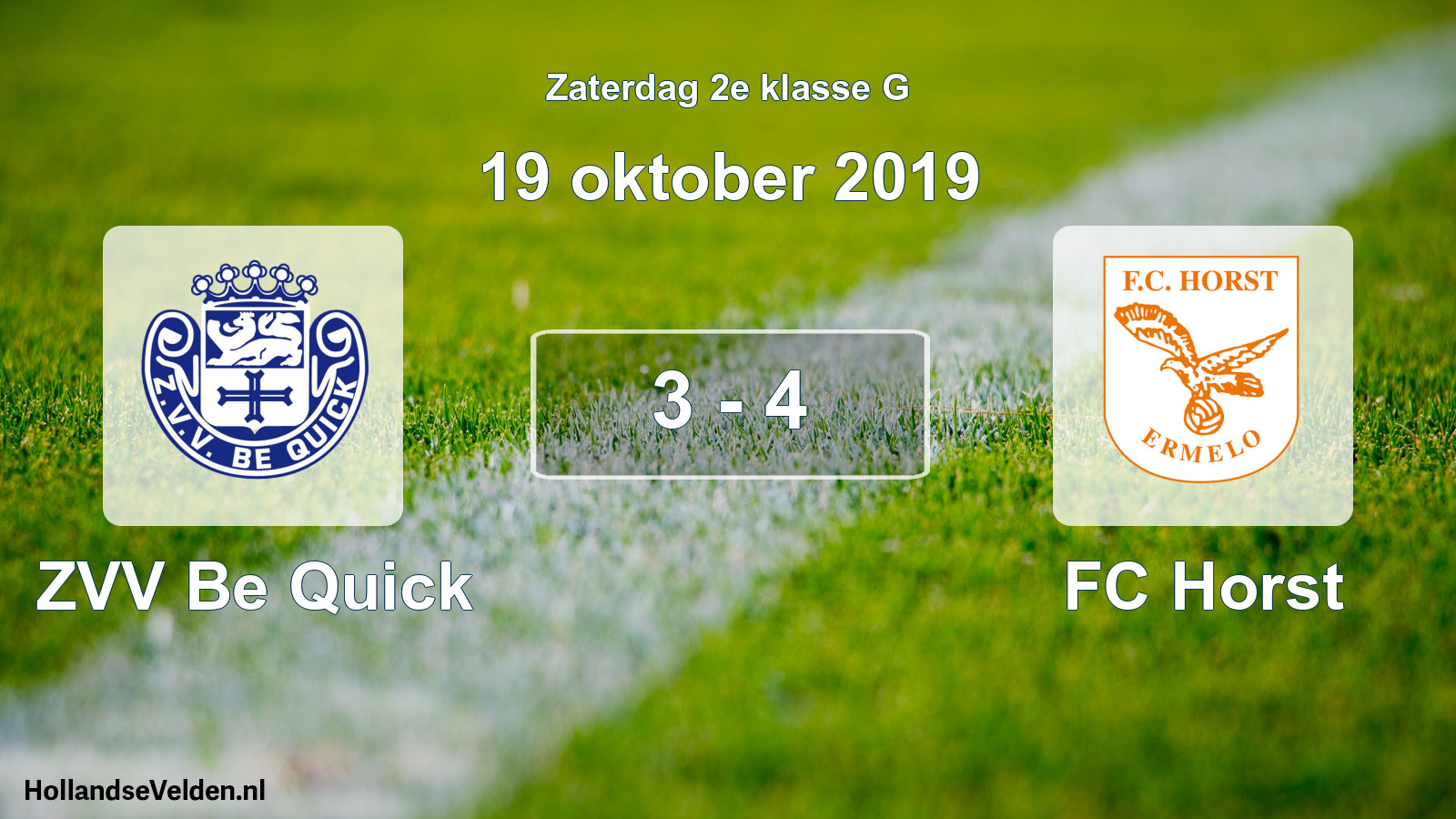 Total number of matches played: ZVV Be Quick - FC Horst 3 - 4 (19 October 2019)