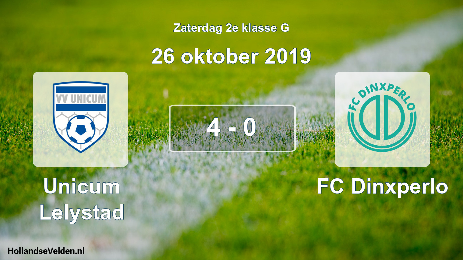 Total number of matches played: Unicum Lelystad - FC Dinxperlo 4 - 0 (26 October 2019)
