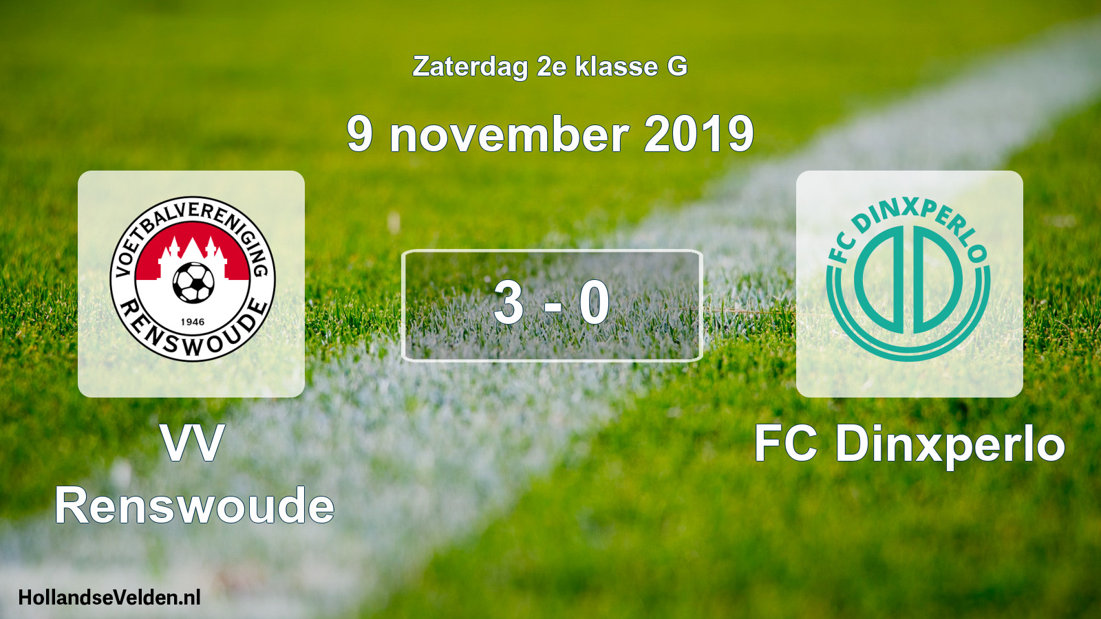 Total number of matches played: VV Renswoude - FC Dinxperlo 3 - 0 (9 November 2019)