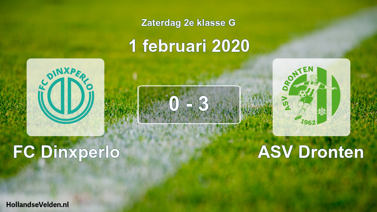 Total number of matches played: FC Dinxperlo - ASV Dronten 0 - 3 (1 February 2020)