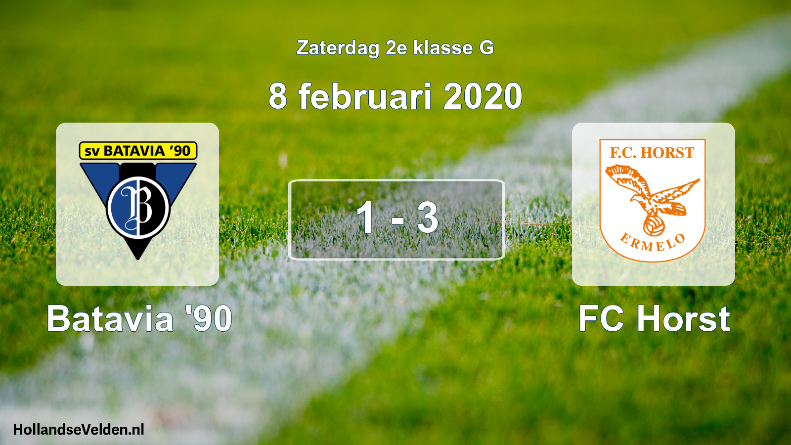 Total number of matches played: Batavia '90 - FC Horst 1 - 3 (8 February 2020)