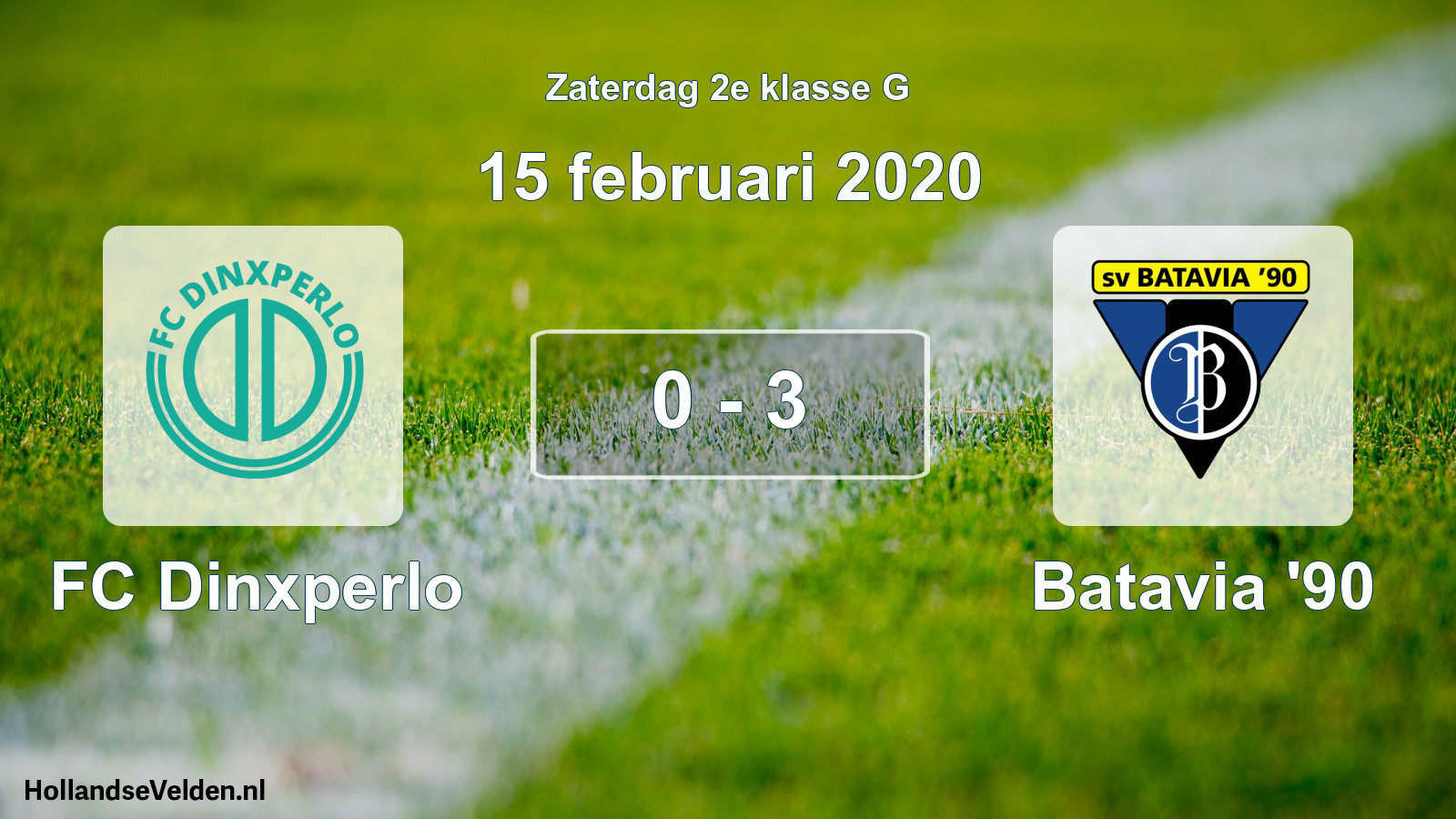 Total number of matches played: FC Dinxperlo - Batavia '90 0 - 3 (15 February 2020)
