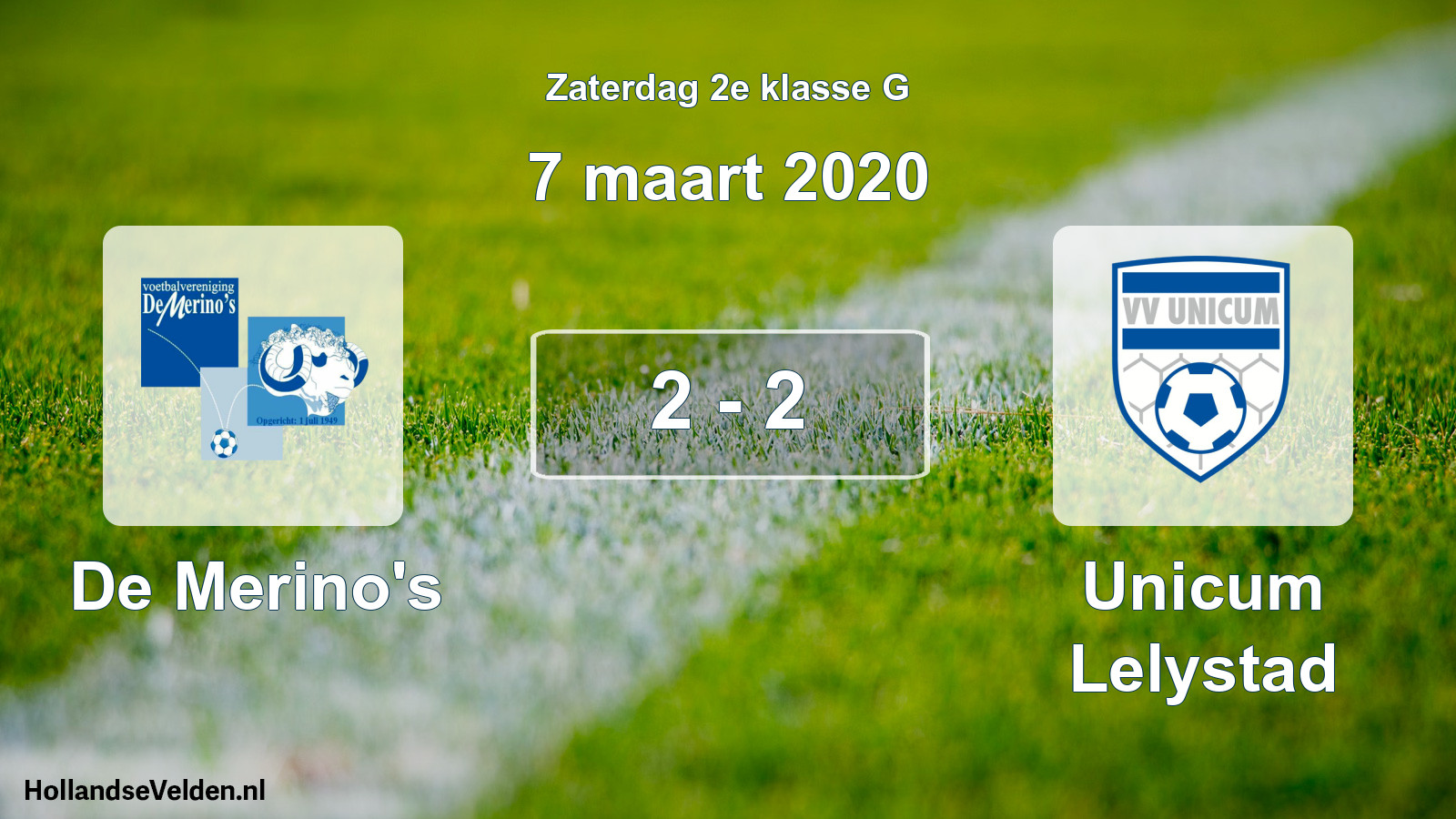 Total number of matches played: De Merino's - Unicum Lelystad 2 - 2 (7 March 2020)