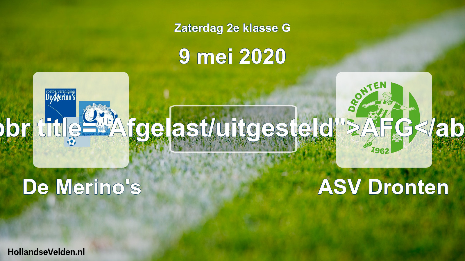 Scheduled Match: De Merino's - ASV Dronten (9 May 2020)