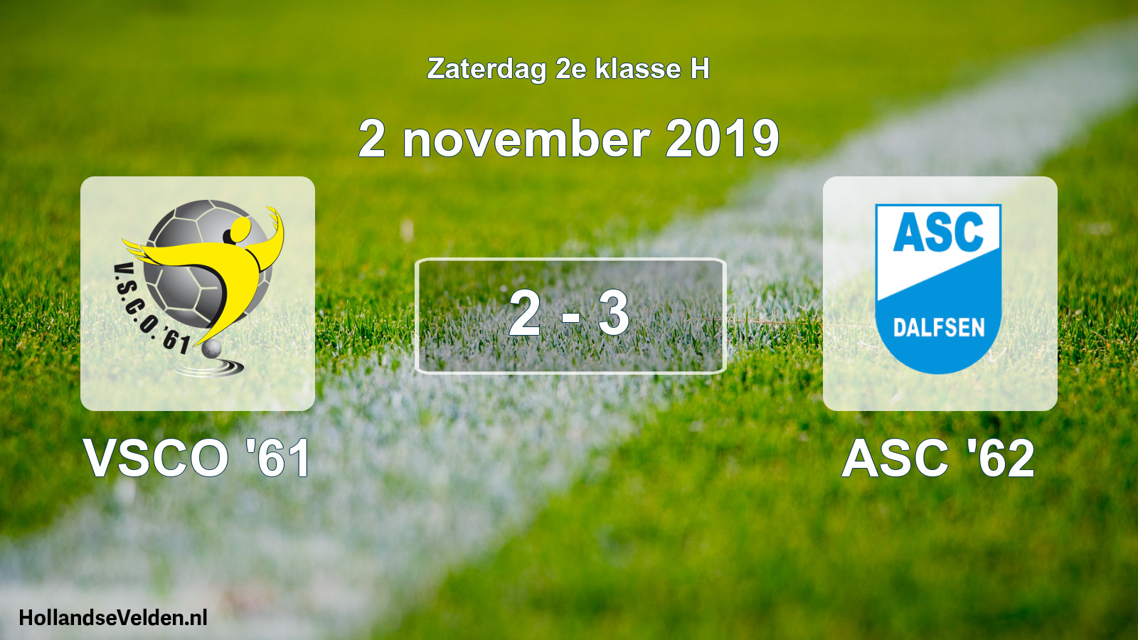 Total number of matches played: VSCO '61 - ASC '62 2 - 3 (2 November 2019)
