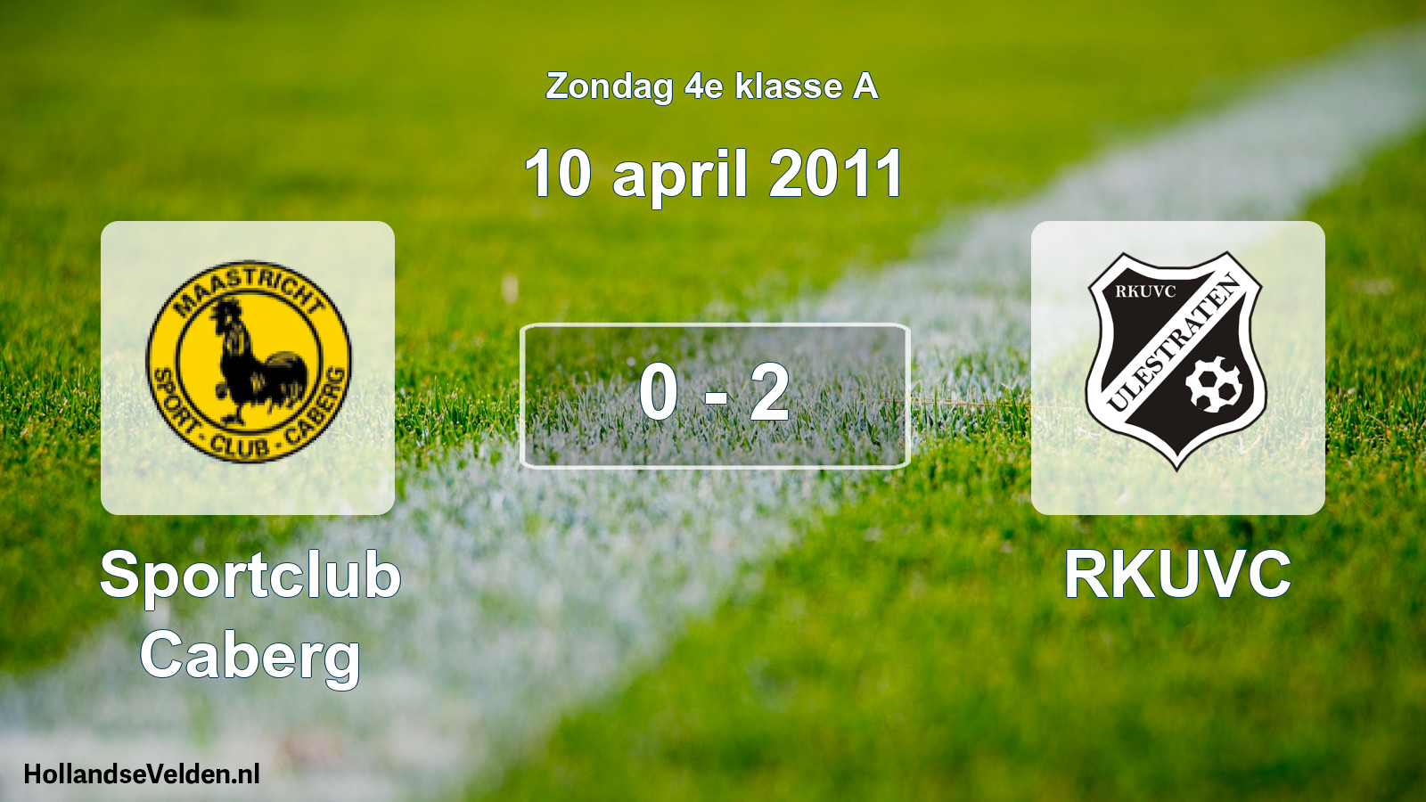 Total number of matches played: Sportclub Caberg - RKUVC 0 - 2 (10 April 2011)